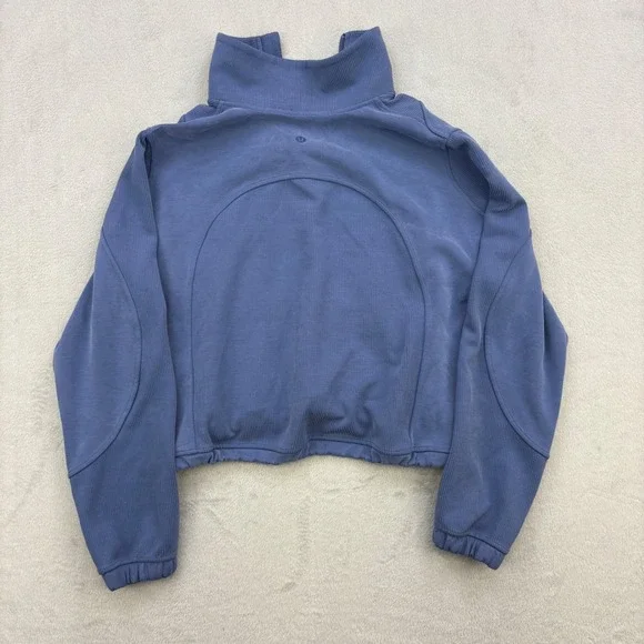 Lululemon Pullover Womens 4 Blue Softstreme Scuba Oversized 1/2 Zip Sweatshirt - Picture 3 of 8